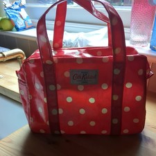 Cath Kidston Red & Cream Polka Dot PVC ha d bag lunch  Bag - 10" x 8" x 4"