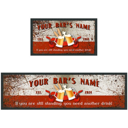 Funny personalised bar runner - personalised,