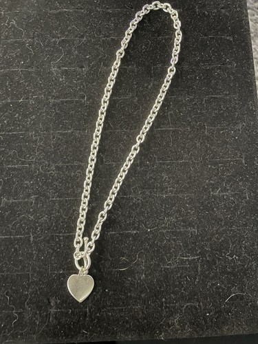 Sterling silver heart bar - silver,