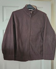 EWM Casual Warm & Cosy  Brown  Zip Up Jumper Coat Fleece Jacket Size M