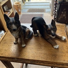 Pair Harvey Knox Alsatian HHH Porcelain Ornament Figurine Sculpture