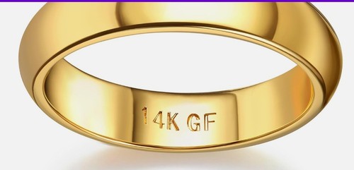 14k gold band wedding ring - gold,