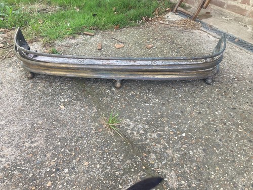Vintage metal fireplace fender - metal,