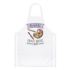 Beware Crazy Artist Lady Chefs Apron Art Mum Mothers Day Girlfriend Cooking