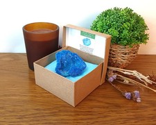 Blue aura geode quartz crystal - blue,
