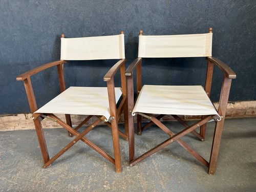 Pair vintage teak directors - pair,
