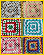 HANDMADE CROCHET GRANNY MINI COMFORTER / SECURITY BABY BLANKETS - choose colours