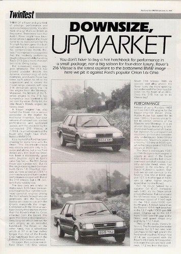 Rover 216 vitesse - road, test