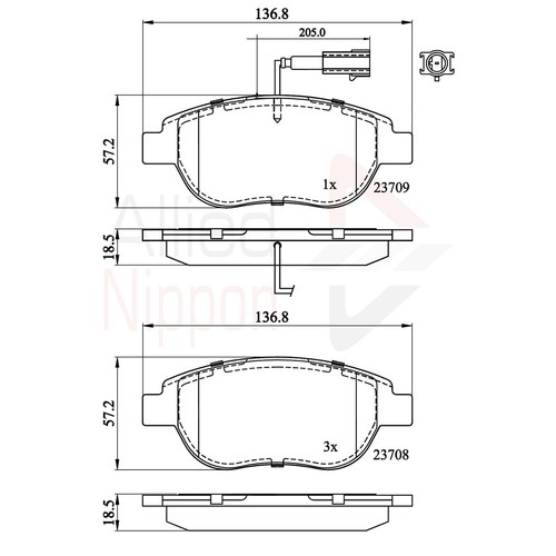 Brake pads set for fiat - brake,