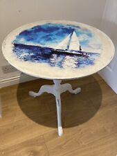 PAINTED ROUND SIDE TABLE/WINE