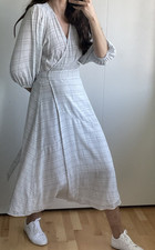 Whistles Midi Dress Check Puff