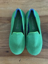 Rothy's The Loafer Kids Size 12 Ballet Flat Shoes Slip On Jelly Bean Green