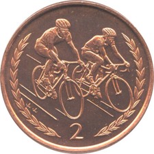  Isle of Man Cycling 2p coin - Circulated