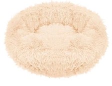 Round Calming Soft Warm Shaggy Faux Fur Donut Pet Dog Cat Sleeping Bed 90cm