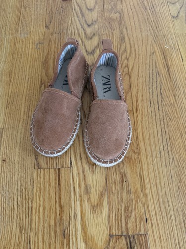 Zara kids leather jute loafers - kids,