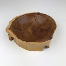 Handcrafted Rustic Wooden Bowl Trinket Dish Carved Wood Decorative Bowl