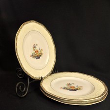 Limoges Theodore Haviland 3 Dinner Plates Chippendale Embossed Garland 1920-1925