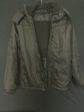 Mens George Black Padded Multipocket Coat with Zip Off Hood Size Medium CO3