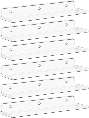 Clear acrylic floating shelves - acrylic,