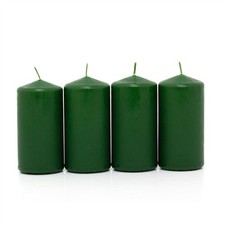Set of 4 Green Pillar Candles