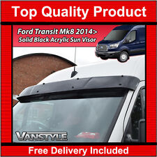 FITS FORD TRANSIT MK8 14+ BLACK DARK SUNVISOR SUN VISOR WIND DEFLECTOR TOURNEO