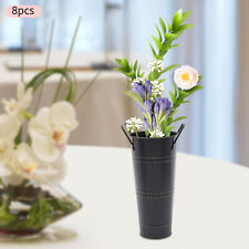 8PCS Galvanized Metal Vases