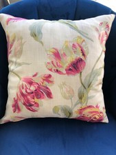 ONE HANDMADE REVERSIBLE CUSHION IN ASHLEY WILDE GOSFORD CRANBERRY RED