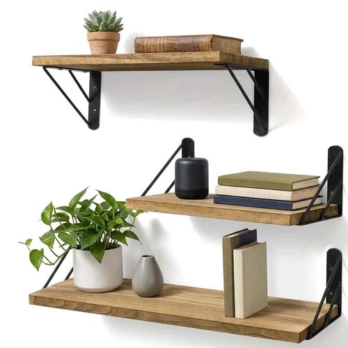 3piece rustic shelves floating - shelves,