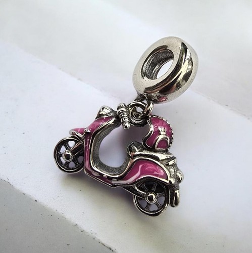 Sterling silver 925 pink moped - silver,