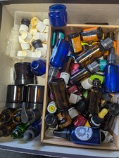 Dropper Glass Bottles For Essential Oils, Glass Jars, Used, Unwashed, Bulk