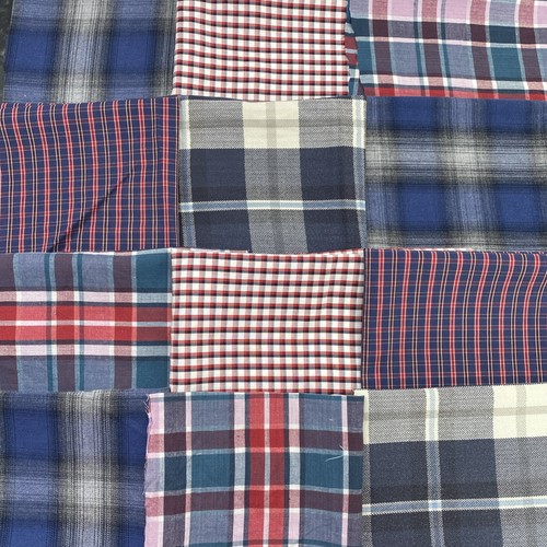 Red blue check tartan cotton - tartan,