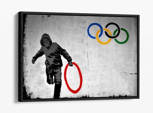Banksy olympic rings float - banksy,