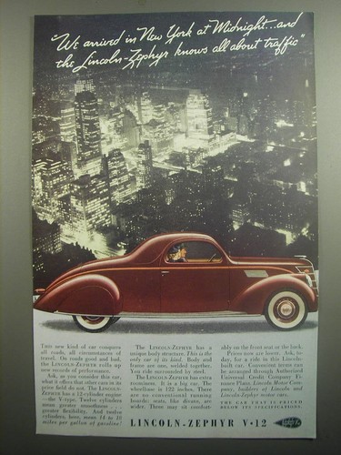 1937 lincoln zephyr car - lincoln-zephyr, v-12