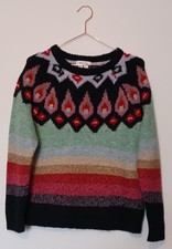 WHITE STUFF NEW YORK FAIRISLE MULTICOLOURED JUMPER PULLOVER SIZE 8