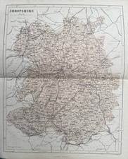 1868 Antique Map; Shropshire -