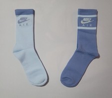 2 BRAND NEW NIKE AIR SOCKS.  BLUE. UNISEX. SHOE SIZE 6-10.