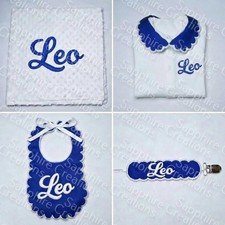 Boys Baby White Sleepsuit Bib