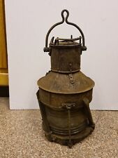 Vintage Ship's Anchor Lantern Maritime Naval Oil Lamp For Restoration Good Glass
