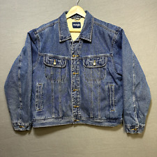 Vintage Wrangler Blue Denim Western Jacket Sherpa Fleece Lined Large VGC
