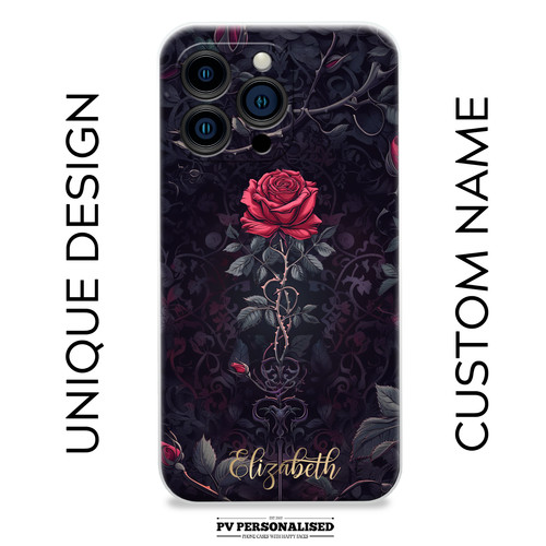 Gothic rose personalised phone - gothic,