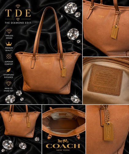 Authentic coach leather tote - coach,