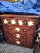 Vintage victorian pine chest - pine,
