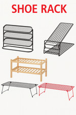 WOOD & METAL SHOE RACK –