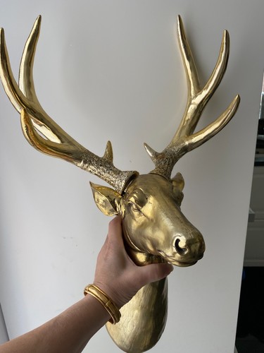 Large gold stag head - large,