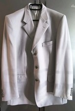 Crombie  2 Piece Suit men' Size 44 Beige Wool VTG 
