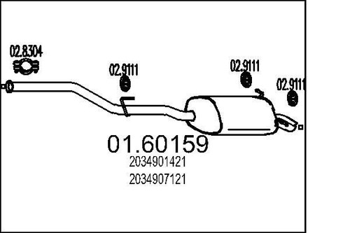 Mts 60159 muffler exhaust - 01.60159,