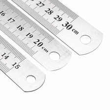 Double Side Metal Ruler Stainless Steel- 30cm-20cm-15cm 12"/ 8"/6"