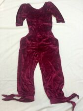 Vintage 70s Jeff Banks at Clobber raspberry knickerbocker velvet  jumpsuit Disco