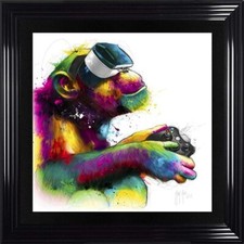 Patrice Murciano Gaming Monkey 2 Framed Art 90cm x 90cm Choice of frame Colour