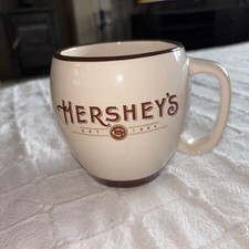 Hershey's Est.1894 Cream Brown Barrel Ceramic Coffee Cup Mug Hot Chocolate